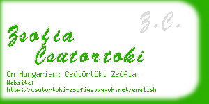 zsofia csutortoki business card