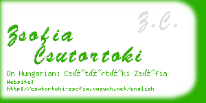 zsofia csutortoki business card